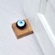 White & Blue Glass Wooden Door Stopper for Home & Office
